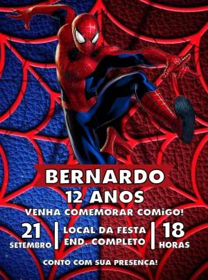 Convite Aniversário Homem Aranha Editável Online