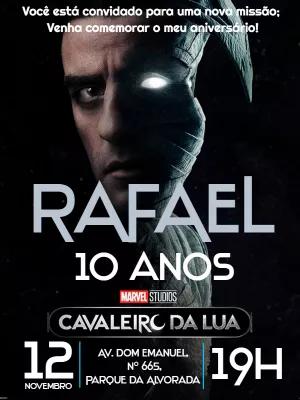 Convite Aniversário Cavaleiro da Lua para Editar Online