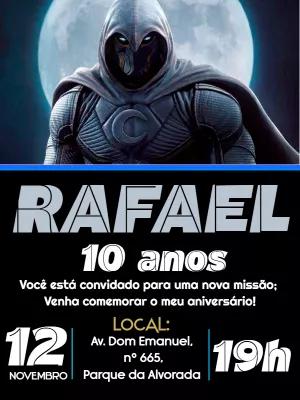 Convite de Aniversário Cavaleiro da Lua para Editar Online