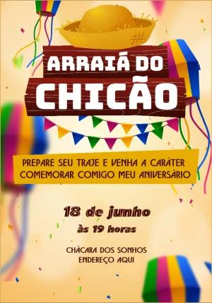 Convite de Aniversário Arraiá Festa Junina para Editar Online