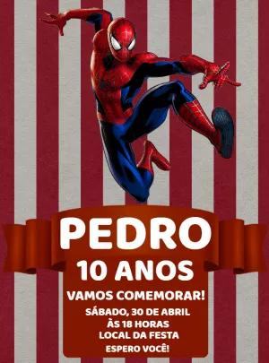 Convite de Aniversário Homem Aranha para Editar Online