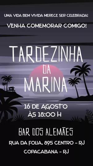Convite Aniversário Tardezinha na Praia para Editar Online