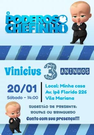 Convite Aniversário O Poderoso Chefinho para Editar Online