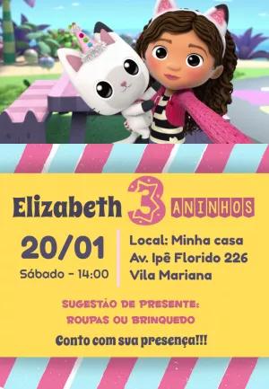 Convite Aniversário A Casa Mágica da Gabby para Editar Online