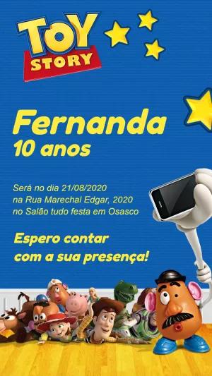 Convite de Aniversário Toy Story com Personagens para Editar