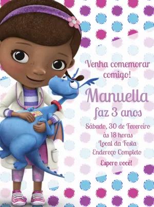 Convite Aniversário Doutora Brinquedos para Editar Online