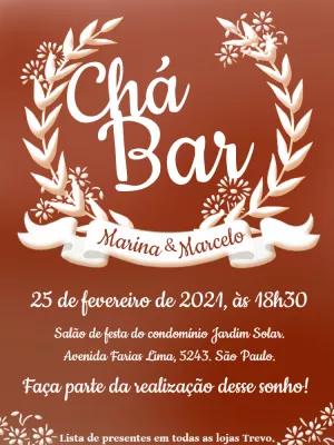Convite de Chá Bar Floral Rústico para Editar Online