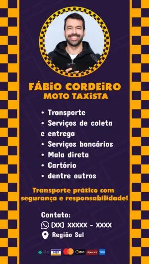 Cartão de Visita Moto Táxi com Foto para Editar Online