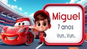Adesivo Personalizado Carros Disney para Editar Online