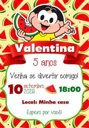 Convite de Aniversário Magali e Melancia para editar online
