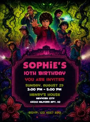 Stranger Things '85 Editable Birthday Invitation