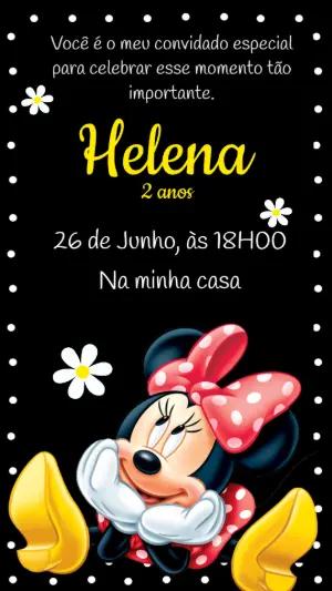 Convite de Aniversário Minnie Mouse para Editar Online