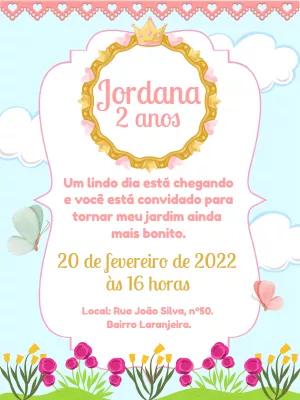 Convite Aniversário Jardim Encantado Princesa para Editar