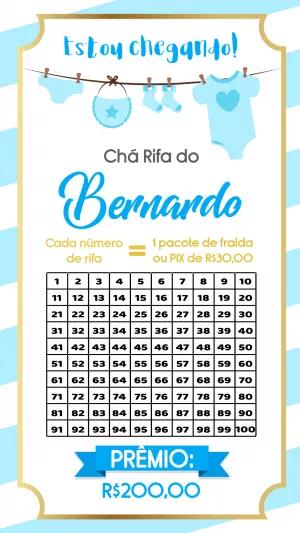Convite Chá Rifa Varal de Roupas para Editar Online
