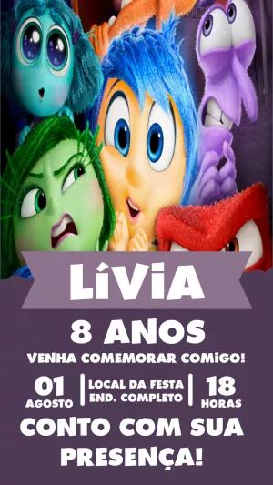 Convite de Aniversário Divertida Mente para Editar Online