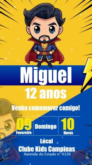 Convite Aniversário Doutor Estranho para Editar Online
