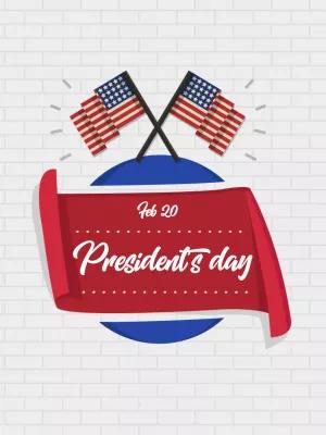 President's Day Post with American Flags to Edit Online