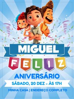 Convite de Aniversário Luca Disney para Editar Online