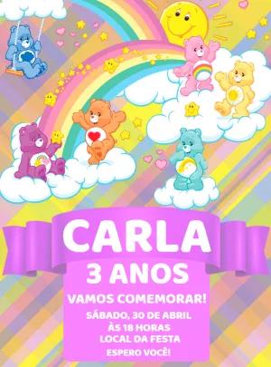 Convite de Aniversário Ursinhos Carinhosos para Editar Online