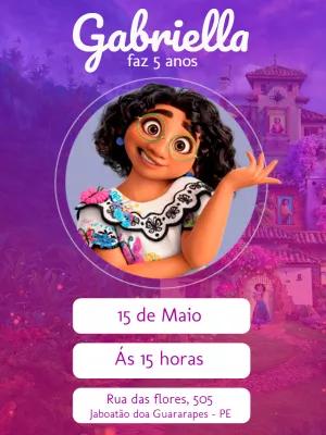 Convite de Aniversário Encanto com Foto para Editar Online
