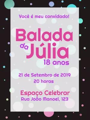 Convite Aniversário Balada Feminino para Editar Online