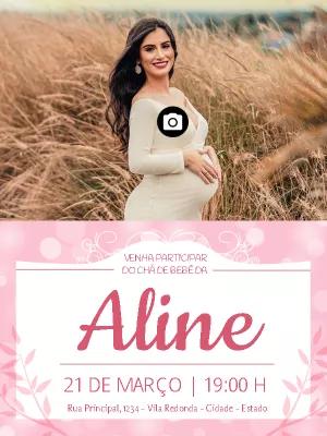 Convite de Chá de Bebê com Foto para Editar Online