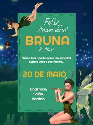 Convite de Aniversário Fadas Encantadas para Editar Online