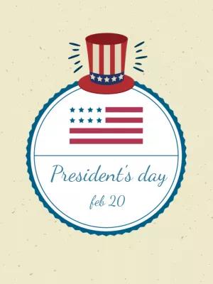President's Day Post with Patriotic Icons to Edit Online