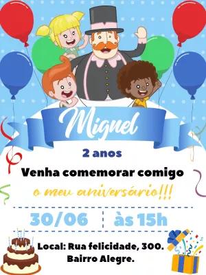 Convite de Aniversário Mundo Bita para Editar Online