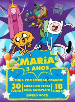 Convite de Aniversário Hora de Aventura para Editar Online