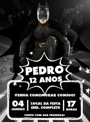 Convite de Aniversário Batman para Editar Online