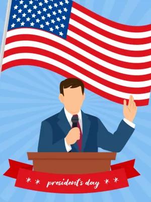 President's Day Patriotic Post to Edit Online