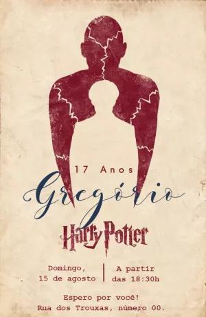 Convite de Aniversário Harry Potter Horcrux para Editar Online