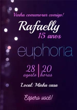 Convite de Aniversário Tema Euphoria Editável Online