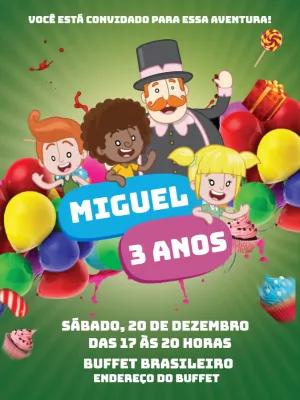 Convite Aniversário Mundo Bita com Personagens para Editar Online