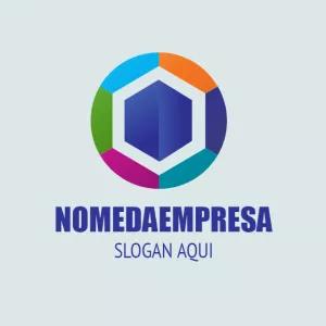 Logo Abstrato Hexagonal Colorido para Editar Online