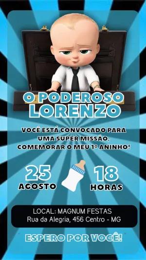 Convite de Aniversário O Poderoso Chefinho para Editar Online