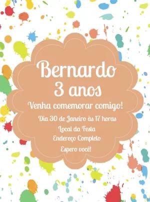 Convite de Aniversário Pintando o Sete para Editar Online