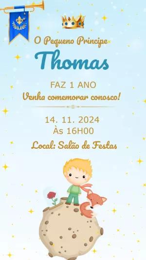 Convite Aniversário Pequeno Príncipe para Editar Online