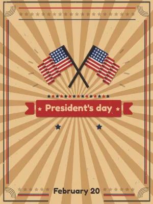 Editable President's Day Post with Patriotic Flags to Edit