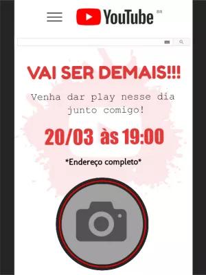 Convite Aniversário Youtuber com Foto para Editar Online