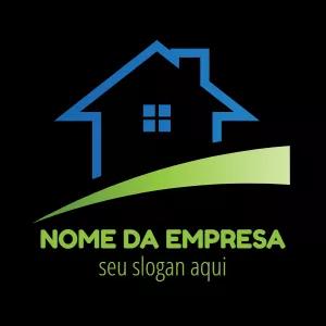 Logo Editável de Imobiliária com Casa para Personalizar
