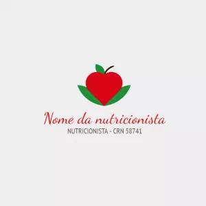 Logo Editável para Nutricionista com Maçã para Criar Online