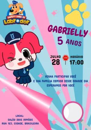 Convite Aniversário Detetive Cachorrinha para Editar Online