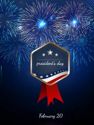 President's Day Post with Fireworks to Edit Online