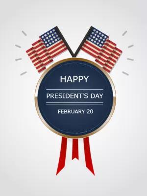 President's Day Post with Patriotic Flags to Edit Online