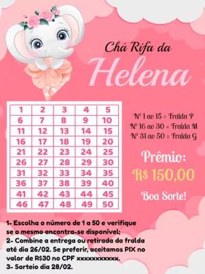 Chá Rifa Elefantinha Bailarina Rosa para Editar Online