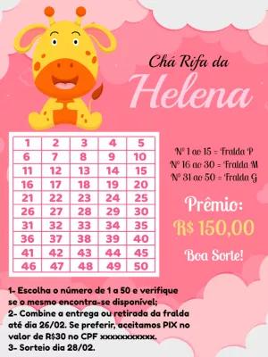 Chá Rifa de Bebê Girafinha Fofa para Editar Online