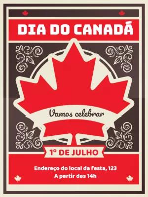 Convite Editável Online para Festa do Dia do Canadá