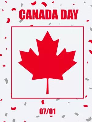 Canada Day Post with Maple Leaf to Edit Online